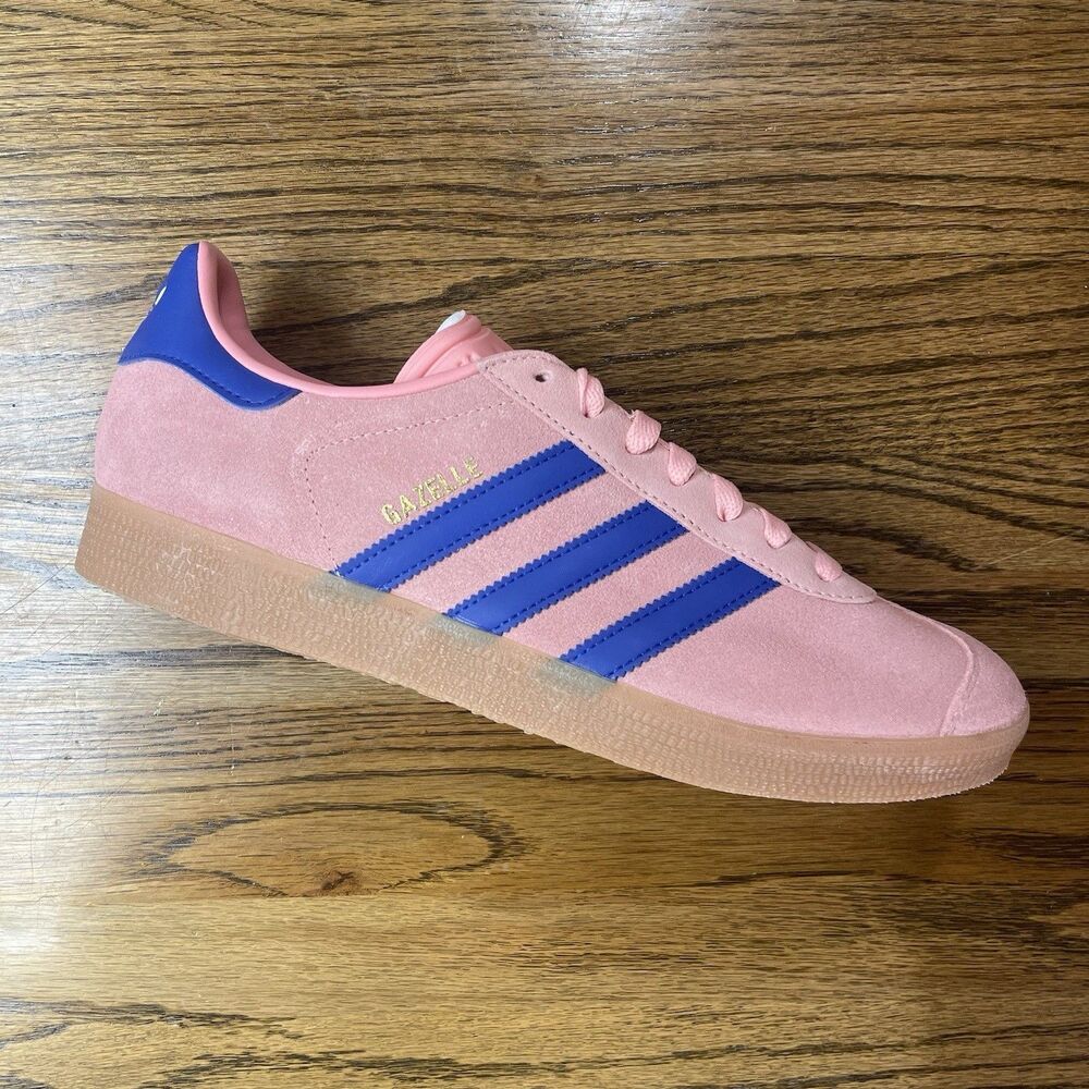 adidas Originals Gazelle Men's Shoes Semi Pink Blue Gum Casual Athletic Size NEW